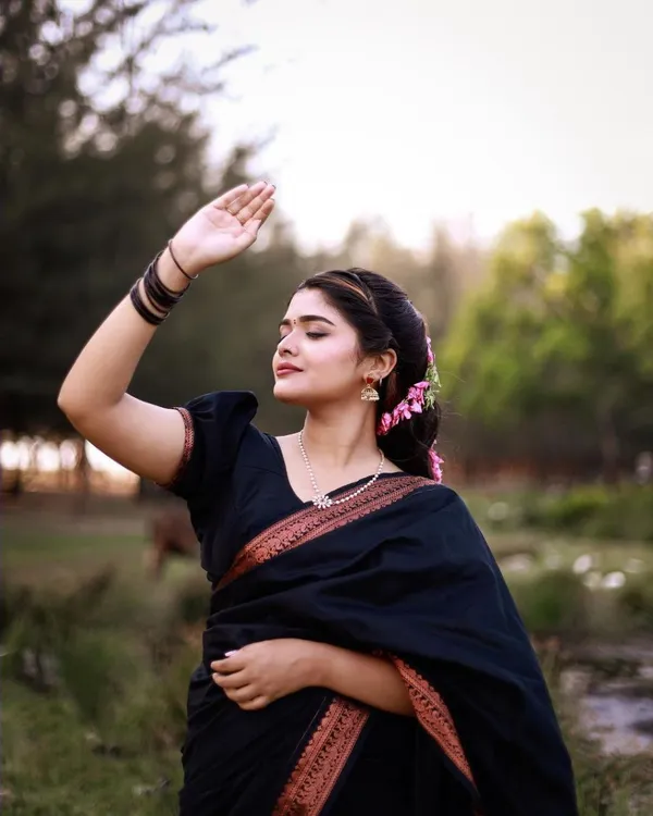 BLACK_PURE_COTTON_SAREE